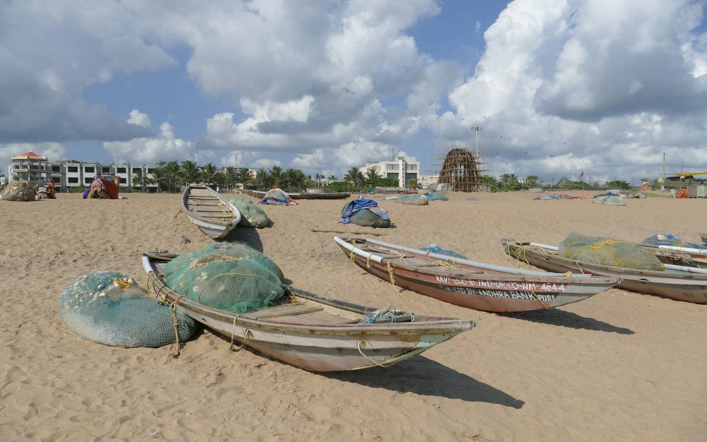Fishing boats on Puri beach