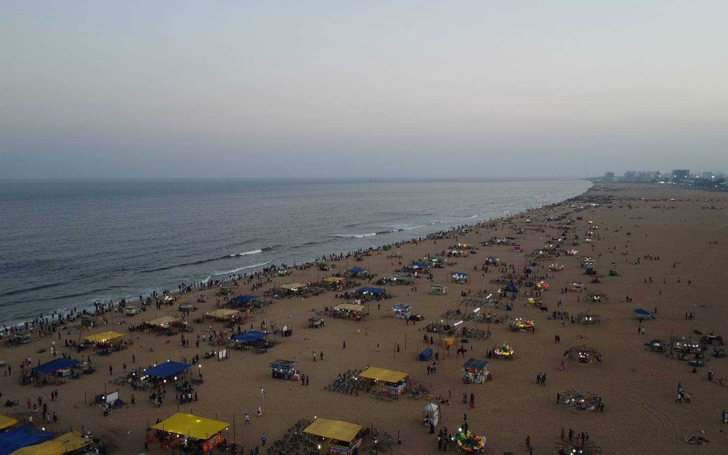 Marina Beach, Chennai, from above